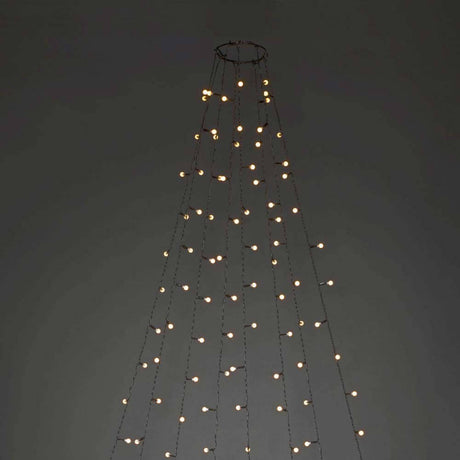 LED Baummantel mit Ring Ø 15 mit Globes 8 Stränge mit 50 Dioden 400 bernsteinfarbene Dioden IP44 am Weihnachtsbaum