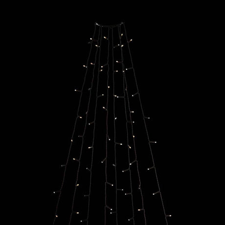 LED Manteau d’arbre en anneau 8 brins effet scintillant 400 diodes ambre IP44 sur fond noir