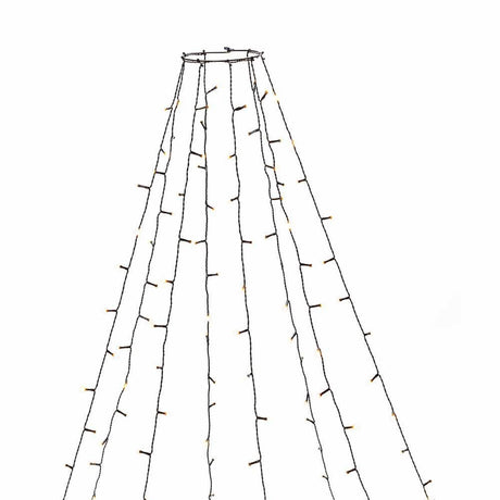 LED Baummantel mit Ring, Glimmereffekt & 8h Timer Schwarz, dekorative Lichterkette für festliche Anlässe