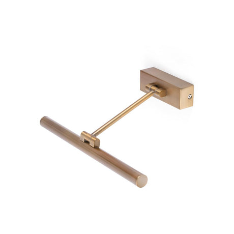 LED Bilderlampe MAGRITTE-1 6W Altgold an einer Wand montiert mit goldenem Finish.