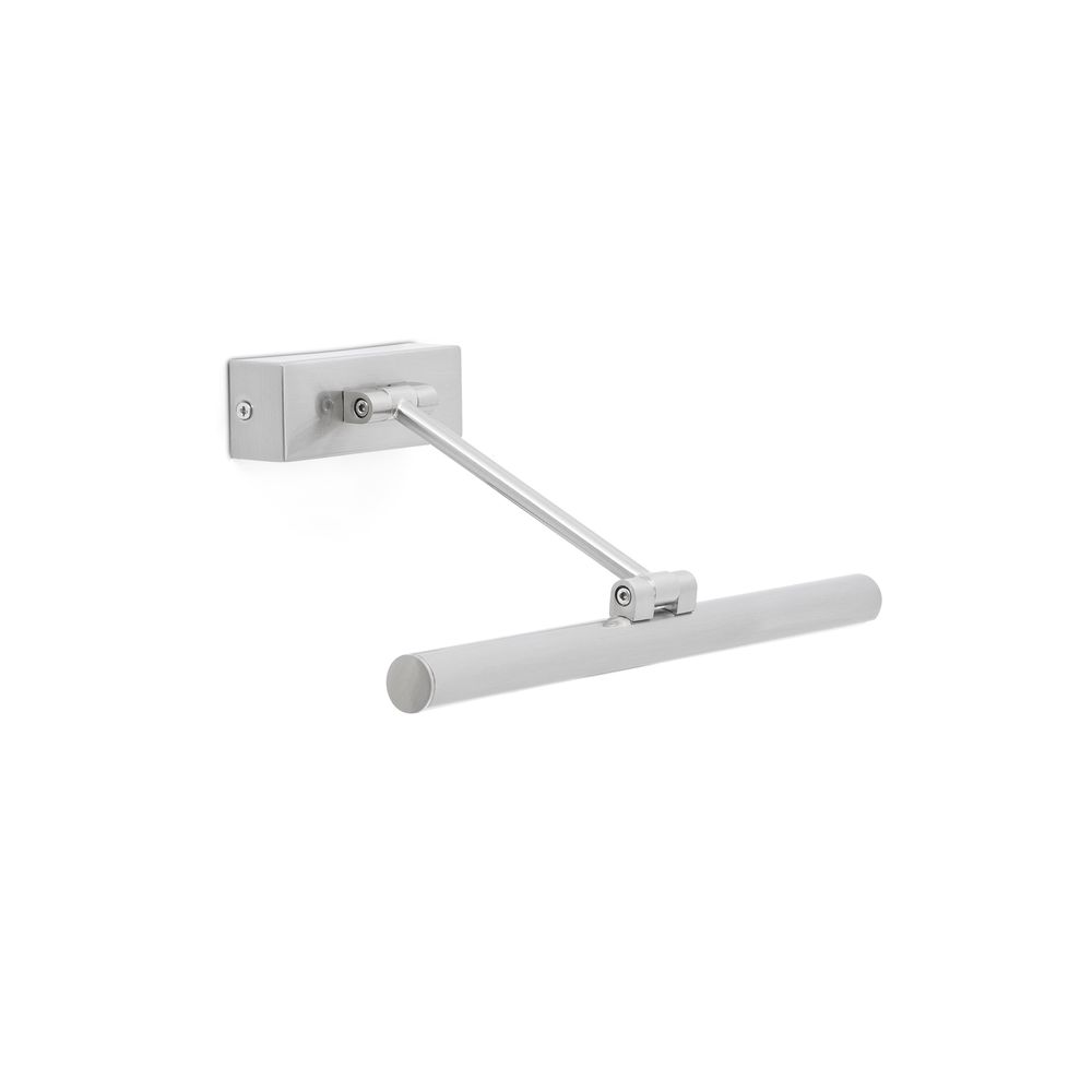 LED Bilderleuchte MAGRITTE-1 6W Nickel-Matt an der Wand montiert für stilvolle Beleuchtung.