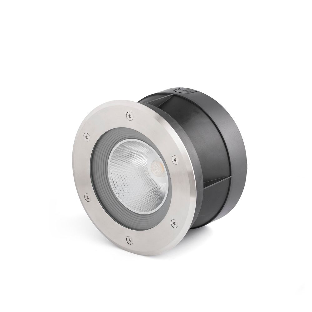 LED Boden-Einbauleuchte SURIA-24 60° Edelstahl im modernen Design, ideal für Außenbeleuchtung.