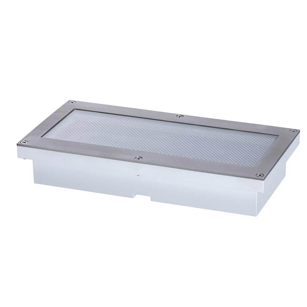 LED Bodeneinbauleuchte Brick mit Bewegungsmelder IP67 in Edelstahl, energieeffizient und wetterfest.
