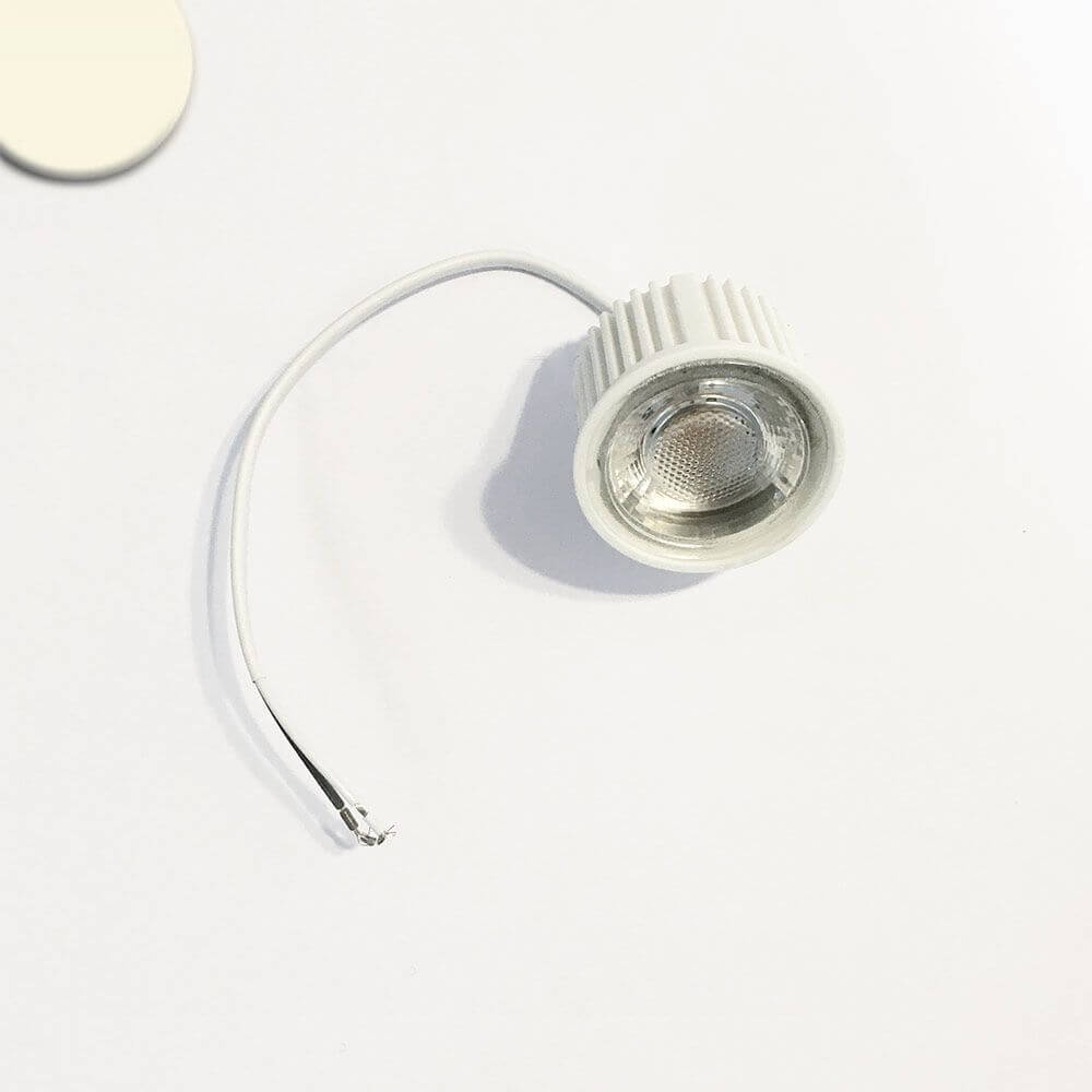 LED Coin Leuchtmittel für Einbauspots, flaches 5W LED-Modul mit 20cm Anschlussleitung.