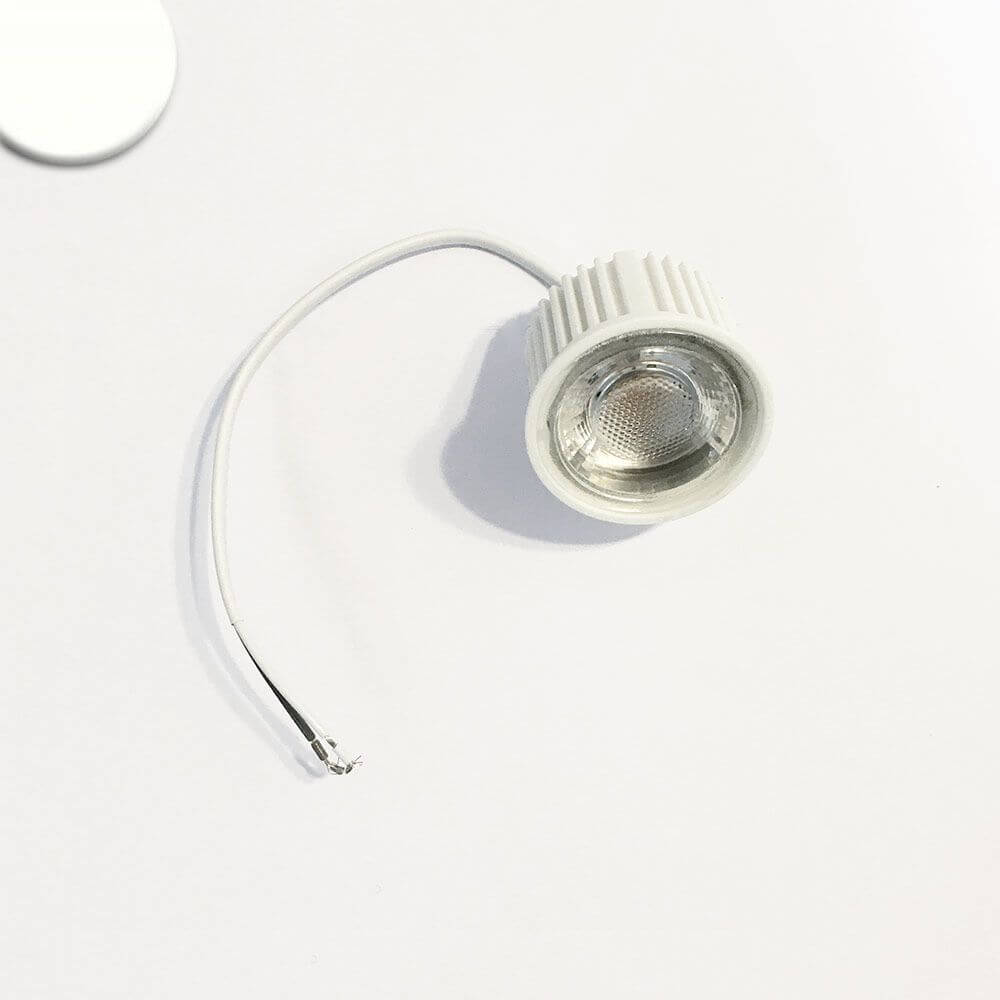 LED Coin Leuchtmittel für Einbauspots 5W mit 20cm Anschlussleitung, flaches Design für GU10 Einbauspots.