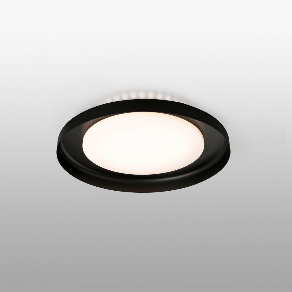 LED Deckenlampe DOLME Ø 40cm 24W Schwarz in schickem Design für moderne Innenräume.