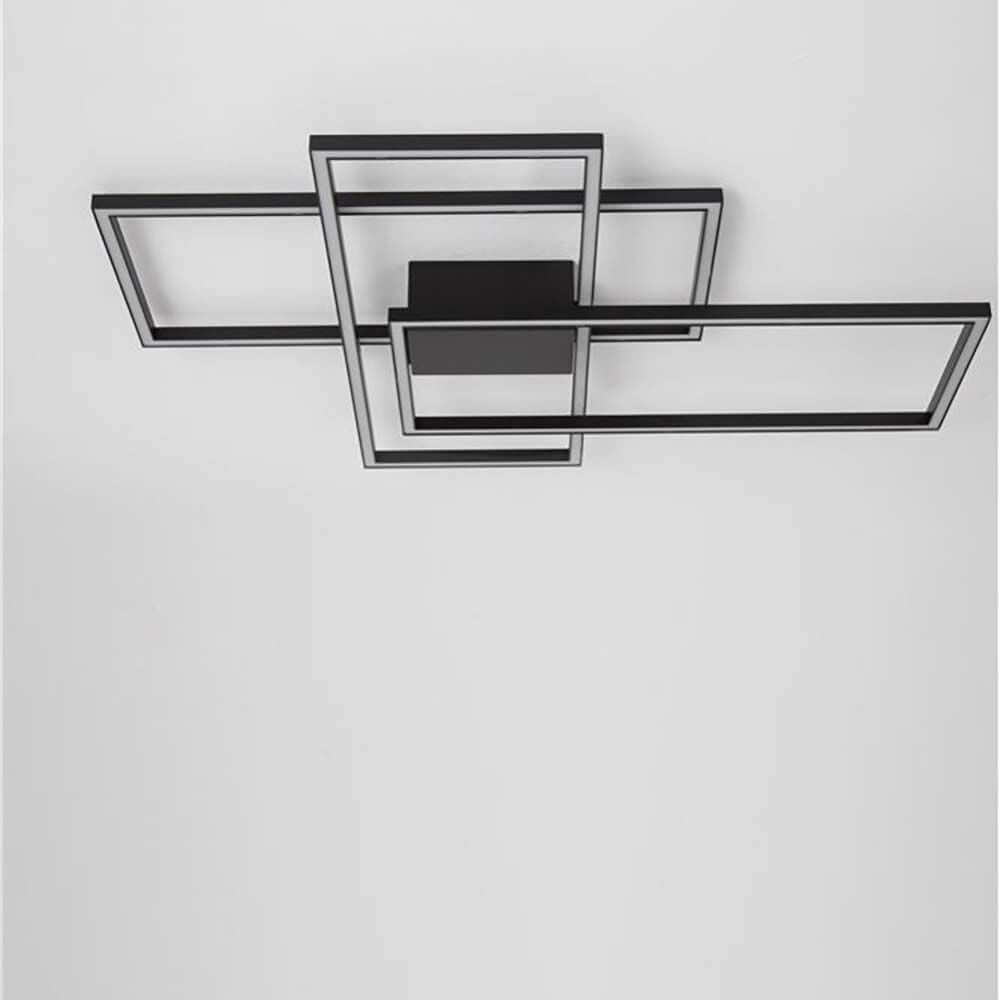 LED-Deckenleuchte Bilbao Matt-Schwarz mit modernem, flachem Design und elegantem Licht.
