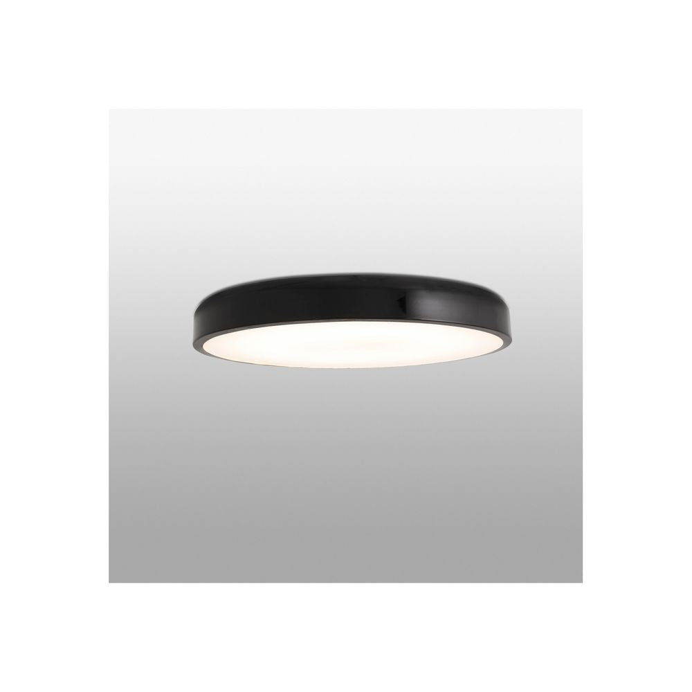LED Deckenleuchte COCOTTE-L 36W 3000K Schwarz auf einem grauen Hintergrund.