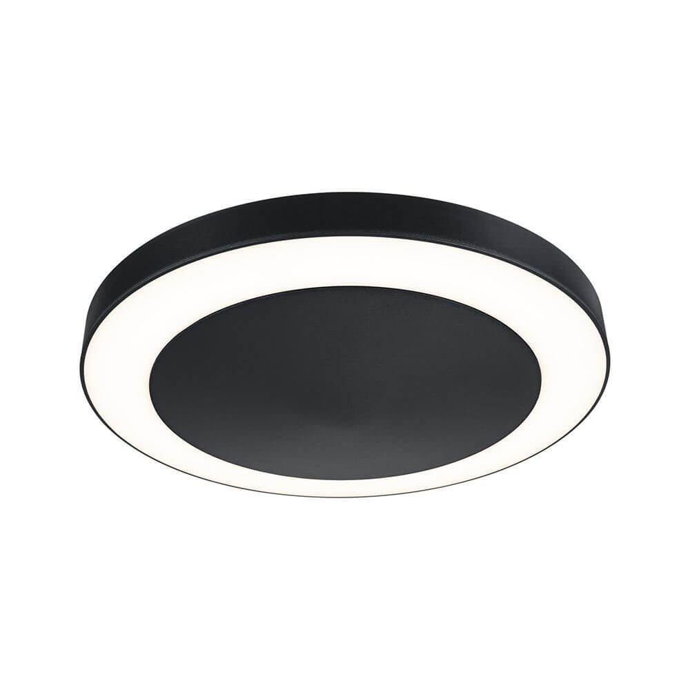 Circula LED Außen Deckenleuchte mit Sensor Schwarz in modernem Design für gute Ausleuchtung und Sicherheit.
