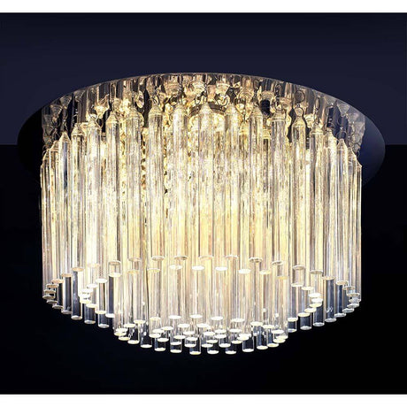 LED Deckenleuchte Gemma Short 6-flg. 1440lm Chrom, Transparent im modernen Design mit klaren Kristallstäben.