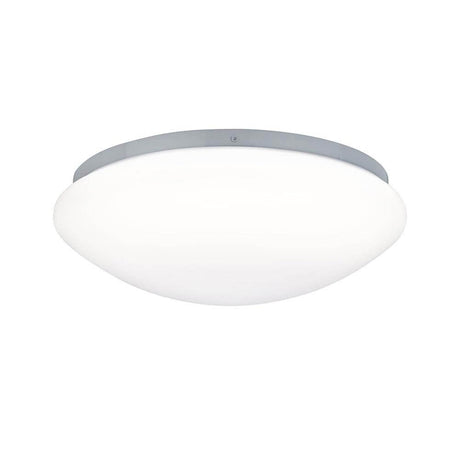 LED Bad-Deckenleuchte Leonis Weiß IP44 mit modernem Design und spritzwassergeschütztem Glasschirm.
