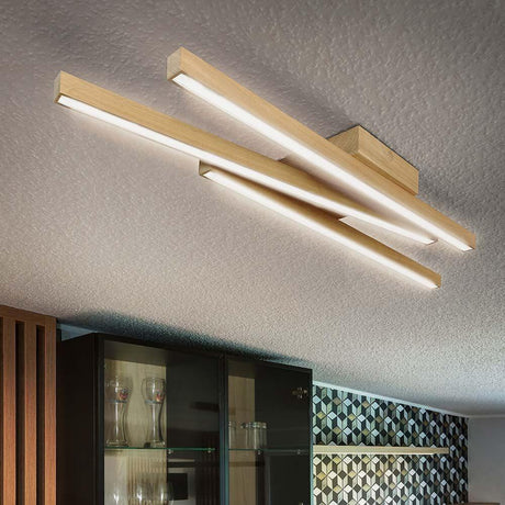 LED Ceiling light Linus Sidelong 2520lm Oiled Oak - modern ceiling light with genuine wood veneer.