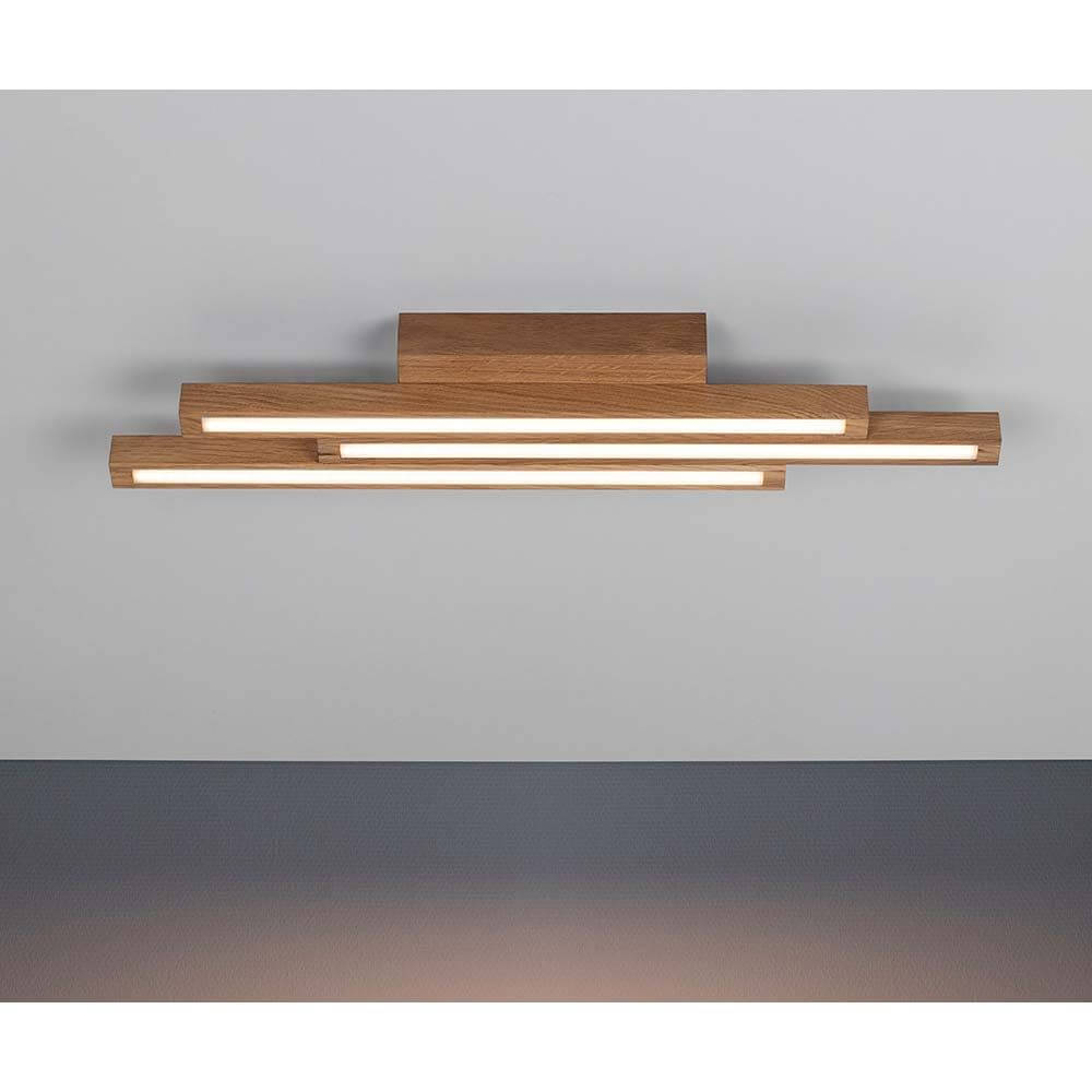 LED Deckenleuchte Linus Straight 1680lm Eiche-Geölt mit modernem Design und warmem Licht.