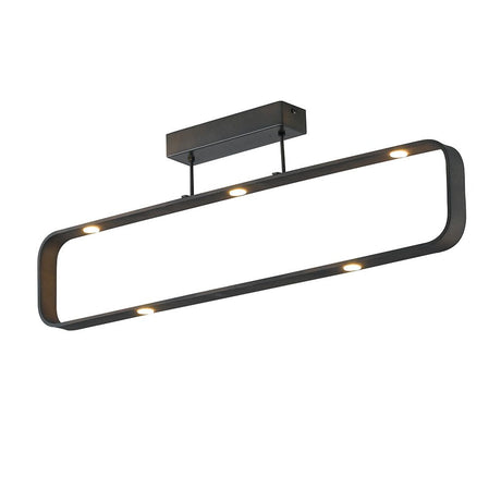 LED Deckenleuchte Moka Schwarz in modernem Design mit flacher Metallform und integrierten LED-Lichtquellen.