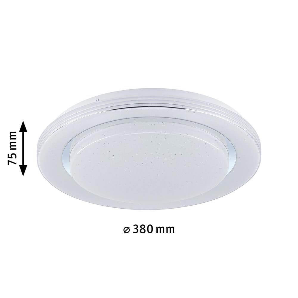 LED Deckenleuchte Rainbow RGB mit 380 mm Durchmesser und 75 mm Höhe in Weiß.
