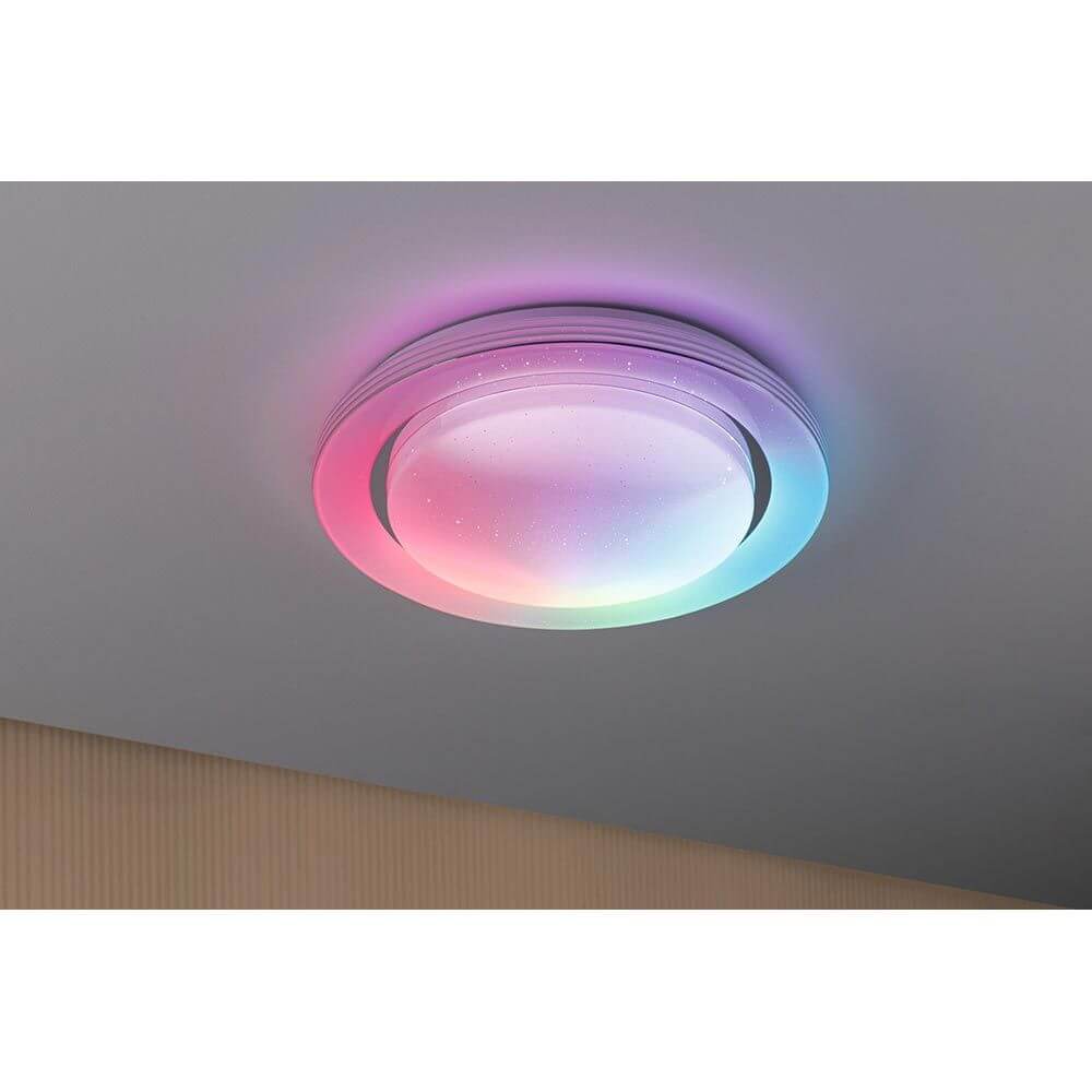 LED Deckenleuchte Rainbow RGB mit Regenbogeneffekt und dimmbaren Lichteffekten an der Decke.