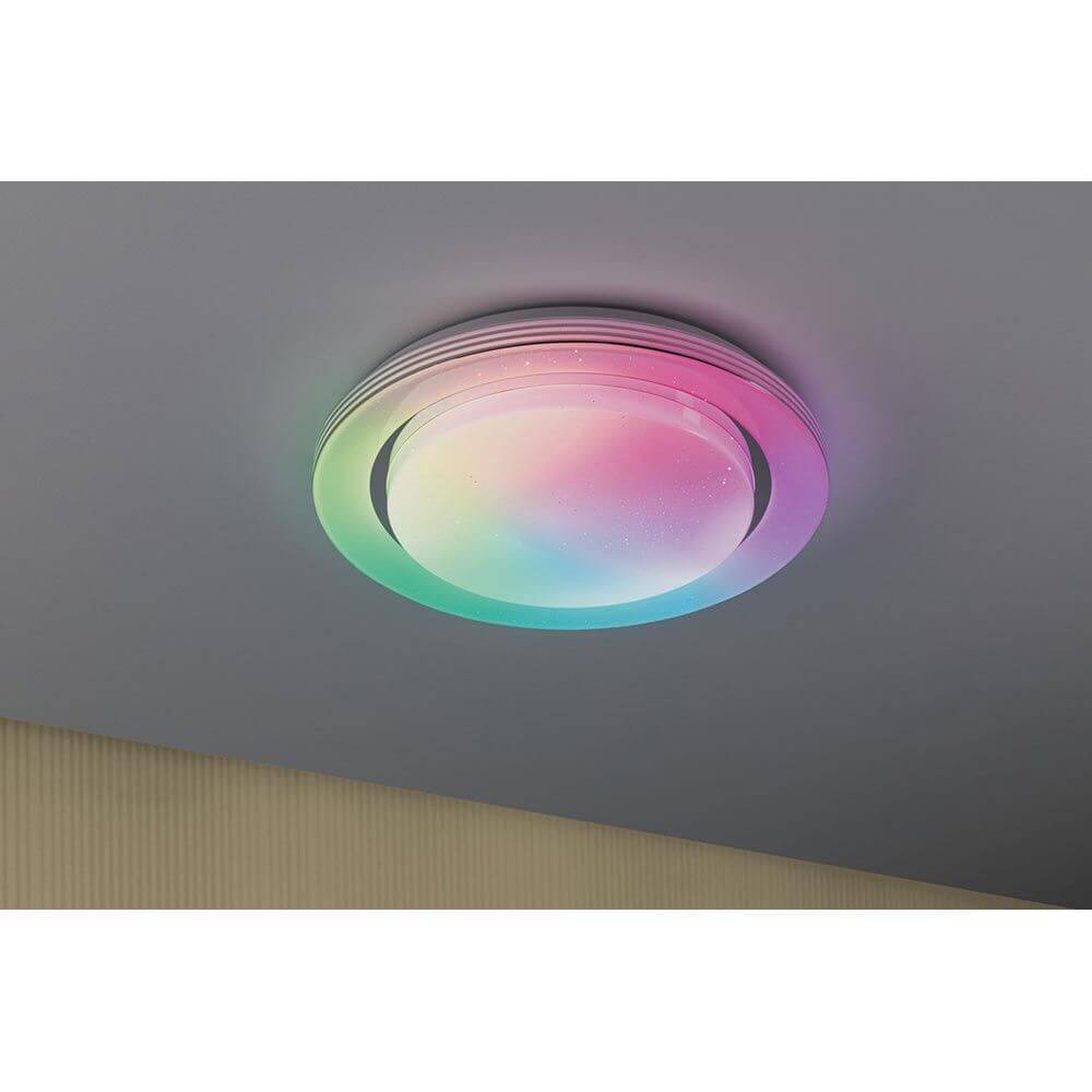 LED Deckenleuchte Rainbow RGB mit Regenbogeneffekt, dimmbar und ideal für Wohnräume.