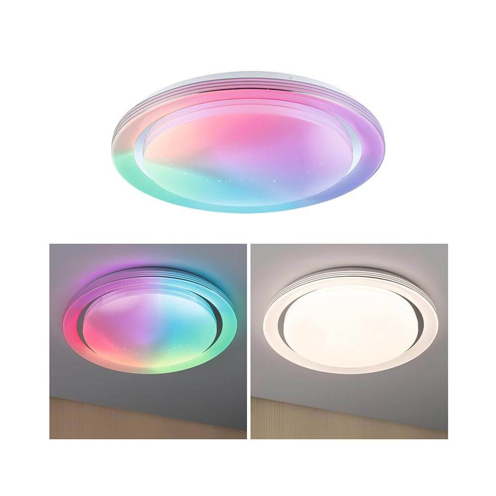 LED Deckenleuchte Rainbow CCT Dimmbar Chrom, Weiß mit Rainbow-Effekt und Tunable White Funktion.