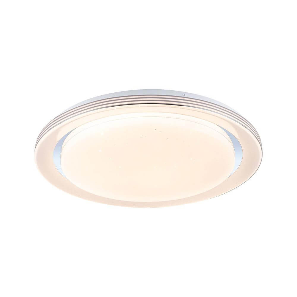 LED Deckenleuchte Rainbow CCT Dimmbar Chrom, Weiß - moderne Wohnraumleuchte mit Regenbogeneffekt und dimmbarem Licht.