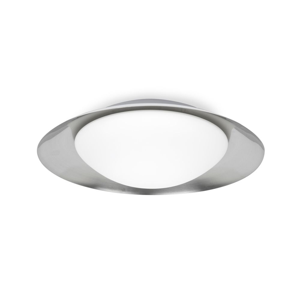 LED Deckenleuchte SIDE 20W Weiß, Nickel mit modernem Design und edlem nickel glänzenden Rahmen.
