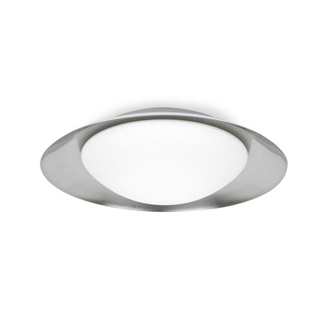 LED Deckenleuchte SIDE 20W Weiß, Nickel mit modernem Design und edlem nickel glänzenden Rahmen.