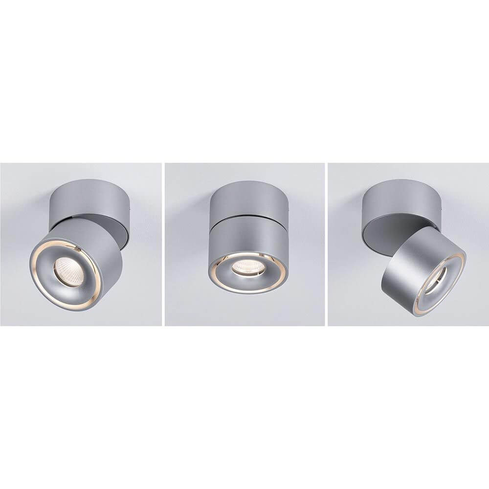 LED Deckenleuchte Spircle 530lm Chrom-Matt in verschiedenen Positionen, moderner Industrielook.