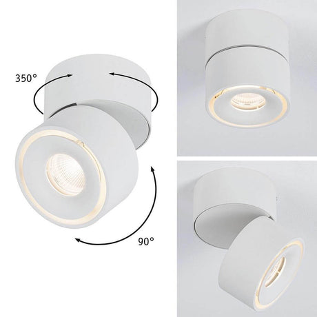 LED Deckenleuchte Spircle Strahler Weiß-Matt mit flexiblen Schwenk- und Drehmöglichkeiten für gezielte Beleuchtung.