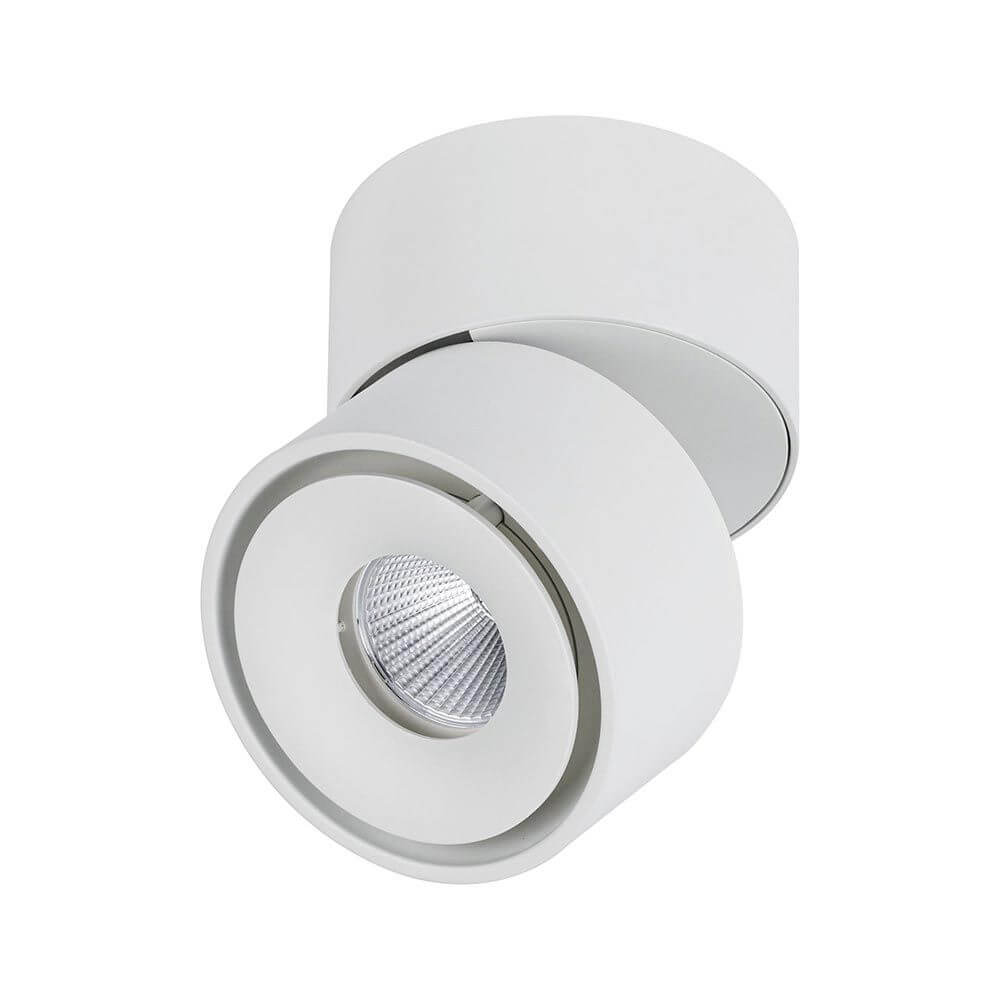 LED Deckenleuchte Spircle Strahler Weiß-Matt mit modernem Industrielook und schwenkbarem Spotkopf.