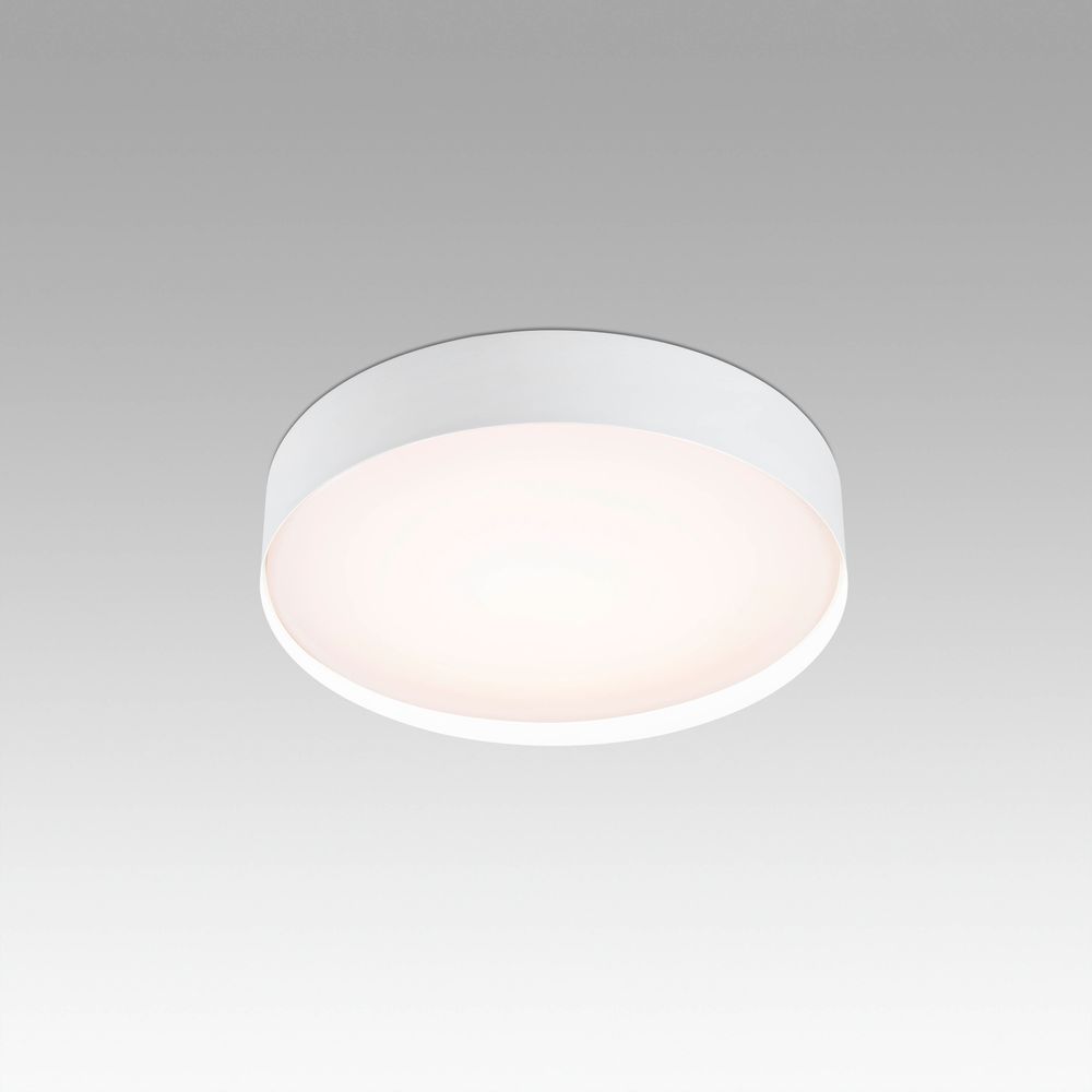 LED-taklampe Vuk 2700K 3000lm IP44 hvit - moderne hvit taklampe med elegant form.