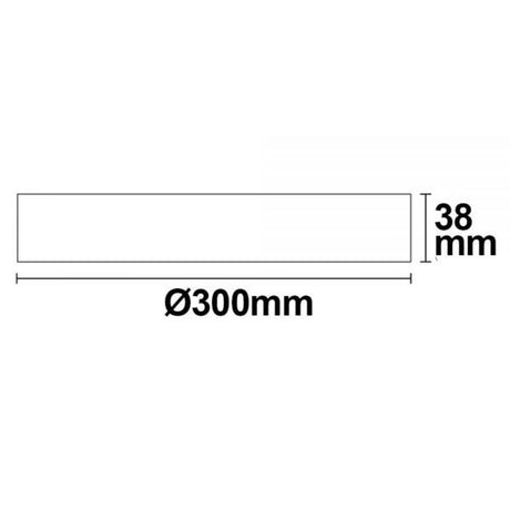 LED Deckenleuchte weiß 24W rund 30cm Warmweiß Dimmbar Maße mit Durchmesser 300mm und Höhe 38mm