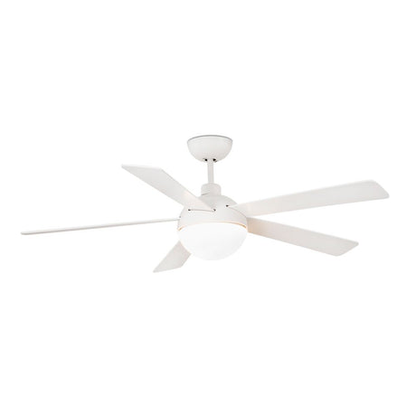 LED Deckenventilator IZARO Ø 132cm 5 Flügel Weiß-Glänzend, Weiß.
