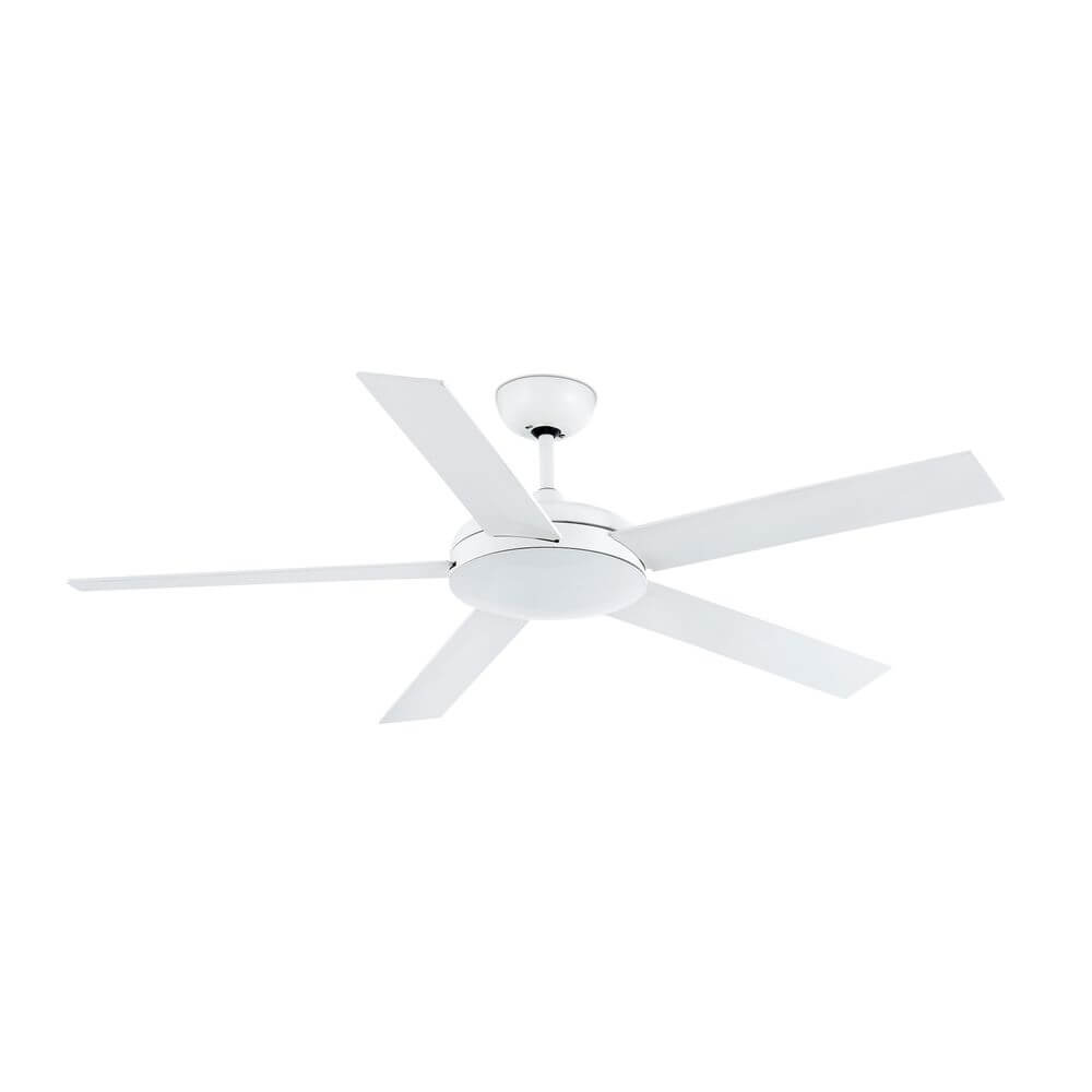 LED Deckenventilator Nova 12W 1000lm Weiß, Weiß-Ahorn mit modernen, eleganten Design und fünf Flügeln.