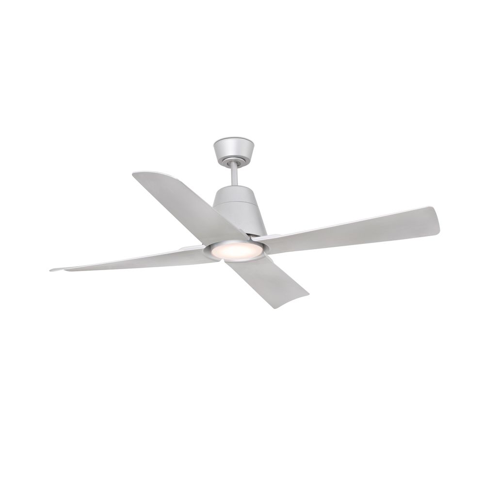 LED Deckenventilator TYPHOON DC Ø 130cm 4 Flügel IP44 Grau im modernen Design mit Beleuchtung.