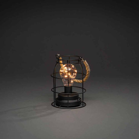 LED Decorative light metal lantern with 6h timer black in an elegant design, ideal for atmospheric lighting.