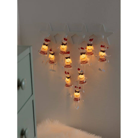 LED Dekolichterkette Indianer 10 Warmweiße Dioden mit leuchtenden Indianerjungen für festliche Dekoration.