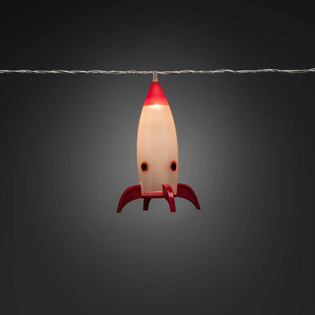 LED Dekolichterkette Raketen Maße: B: 8cm H: 11cm 8 Warmweiße Dioden - dekorative Rakete im Dunkeln.