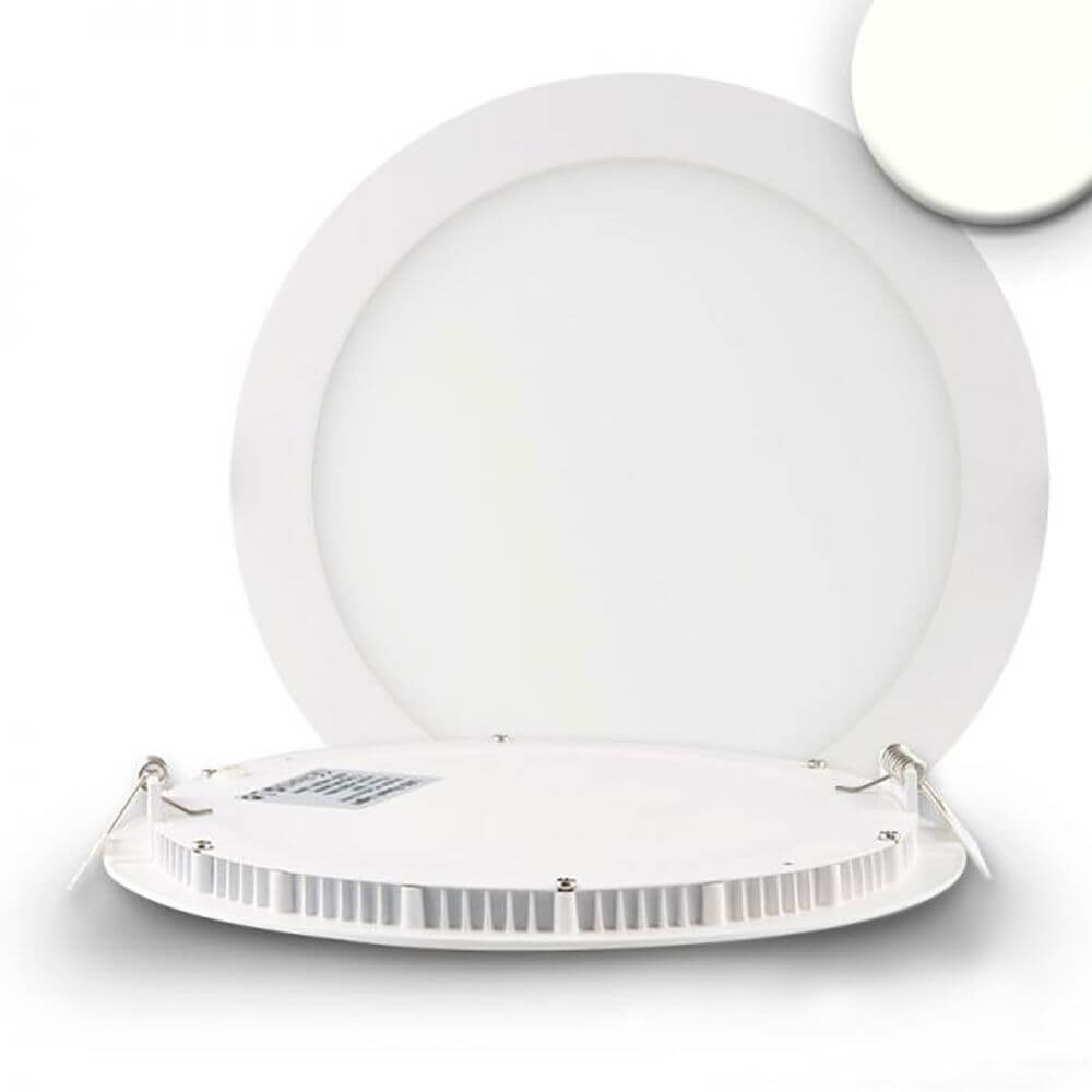 LED Einbaupanel Ø 22,5cm flach rund weiß 18W Neutralweiß Rückansicht mit Treiber.