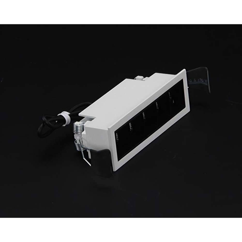 LED Einbau-Rasteleuchte Line 640lm 5x2W Warmweiß moderne Rasterleuchte mit schwarzem Reflektor und eloxiertem Rahmen