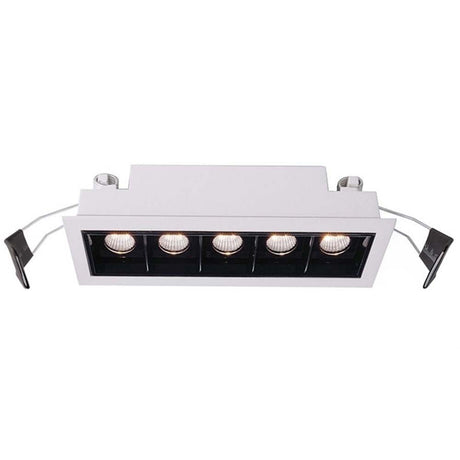 Moderne LED Einbau-Rasterleuchte mit 4x 2W Power LEDs in Weiß-Matt, Abstrahlwinkel 45°, Einbautiefe 5cm.
