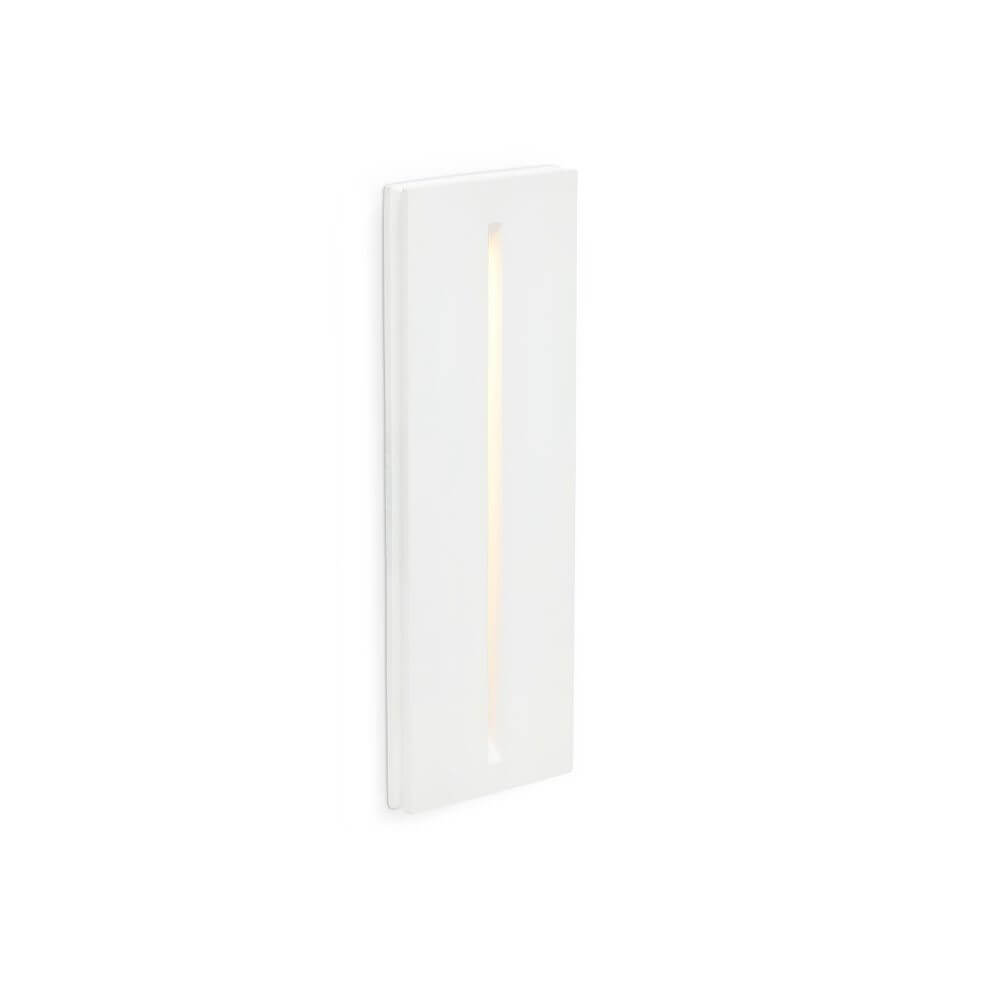 LED Wand-Einbaulampe PLAS-2 1W 3000K Weiß auf weißem Hintergrund, elegante Beleuchtungslösung.