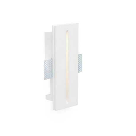 LED Wand-Einbaulampe PLAS-2 1W 3000K Weiß in Weiß mit schlankem Design