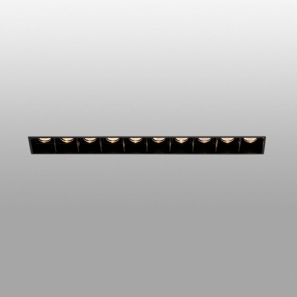 LED Einbaulampe TROOP Trimless 10x2W 3000K Schwarz in eleganter Schwarzoptik