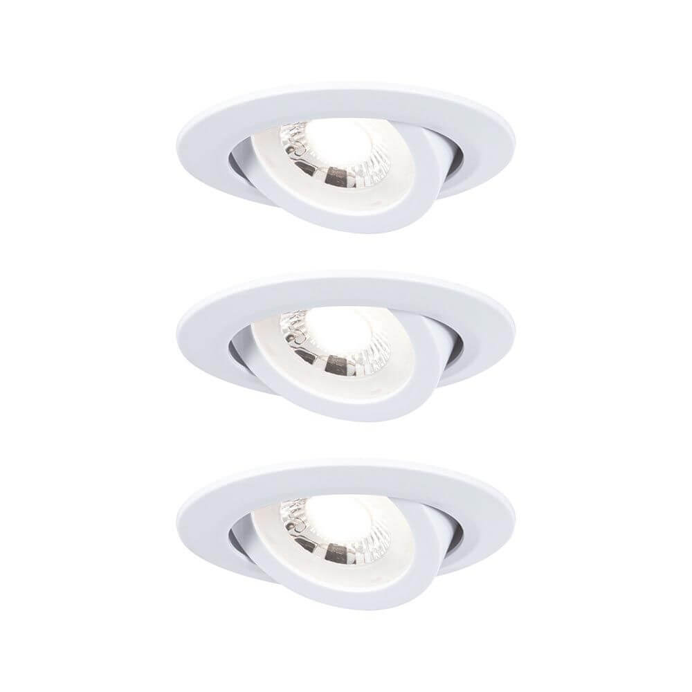 LED Einbauleuchten 3er-Set schwenkbar Rund 8,2cm Weiß-Matt - kompakte und blendfreie Einbaustrahler.