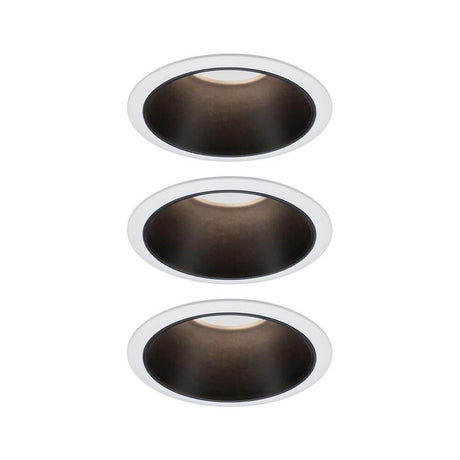 LED Einbauleuchte Cole Basis 3er-Set Weiß, Schwarz – elegante, blendfreie Deckenbeleuchtung.