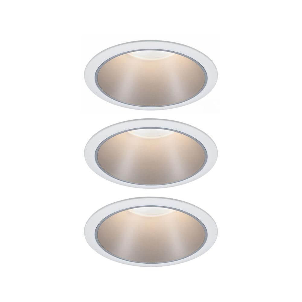 LED Einbauleuchte Cole LED Basis-Set Warmweiß Silber