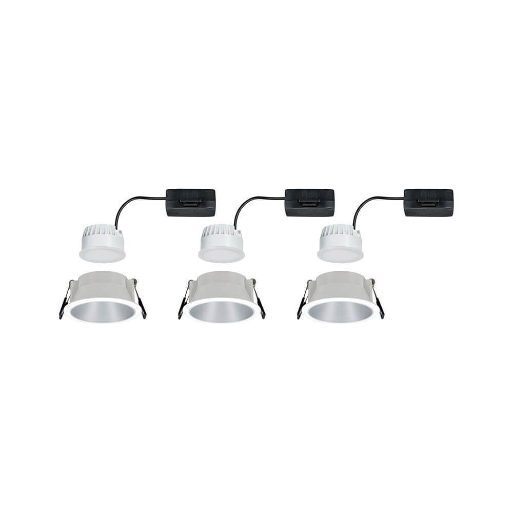 LED Einbauleuchte Cole LED Basis-Set Warmweiß Silber