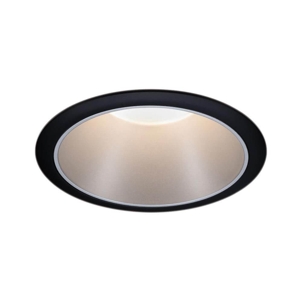 LED Einbauleuchte Cole LED Rund 8,8cm Schwarz, Silber in modernem Design mit blendfreier Beleuchtung.