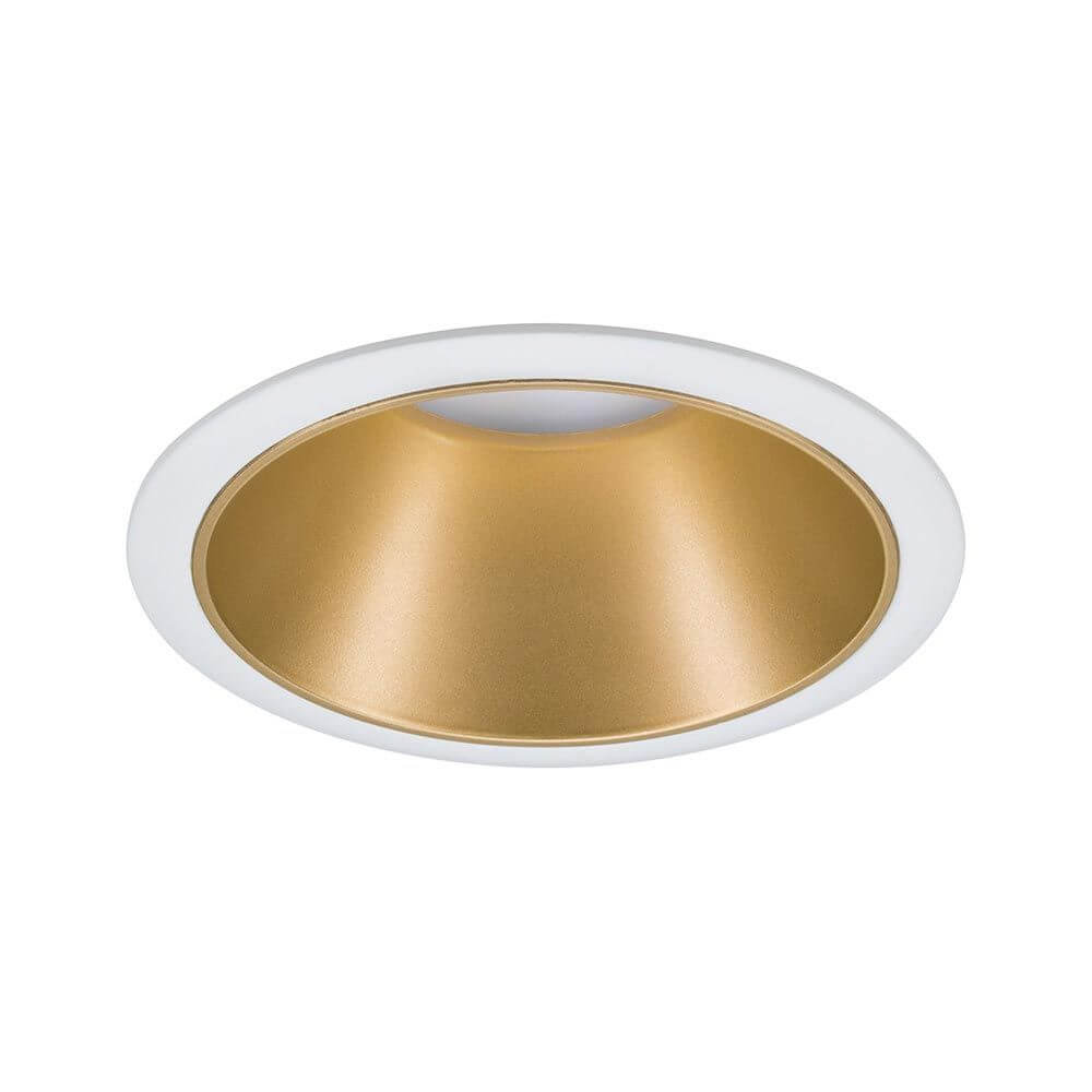 LED Einbauleuchte Cole LED Rund 8,8cm Weiß, Gold mit mattem Goldreflektor und blendfreier Beleuchtung.
