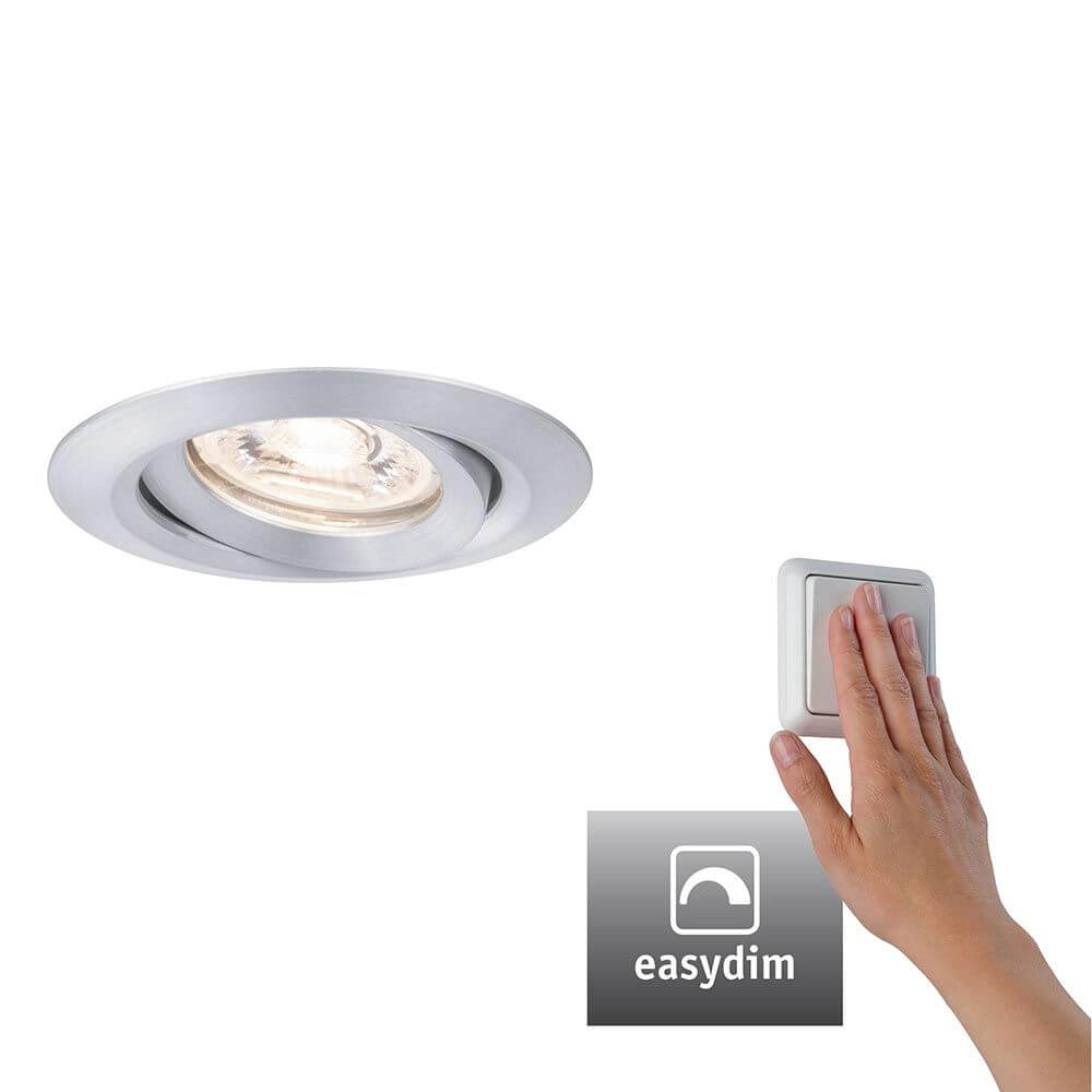 LED Einbaustrahler Nova Mini Plus mit EasyDim-Funktion und dimmbarer Steuerung über Lichtschalter.