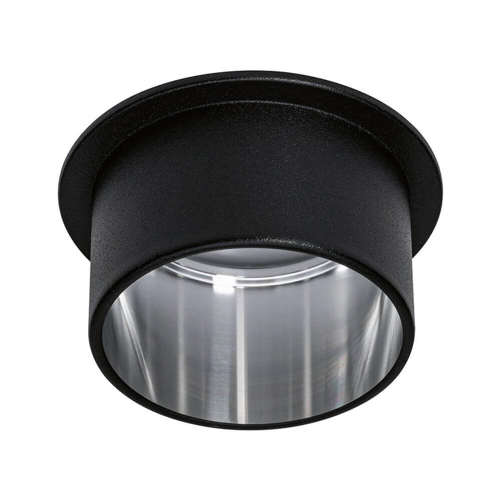 LED Einbauleuchte Gil Ø 68mm mit 3 Stufen-Dimmer in Schwarz matt mit glänzendem Zylinder.